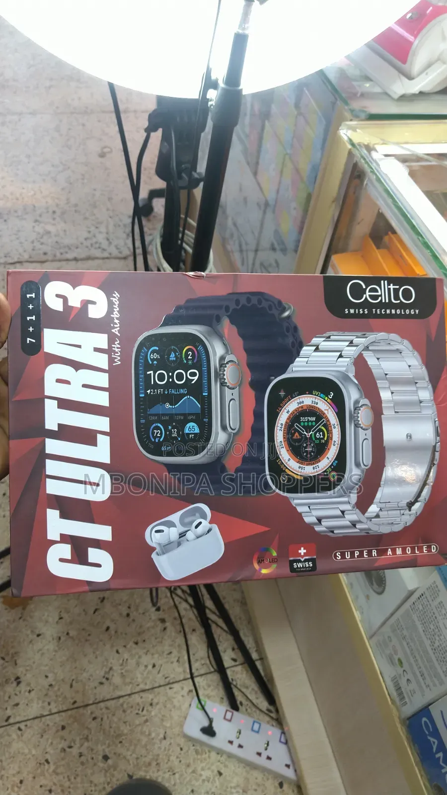 Ultra 3 Amoled With AOD Smart Watch And Airpods