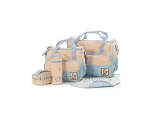 5pcs in 1 Baby Bag Diapers Baby Bag- Blue/Black