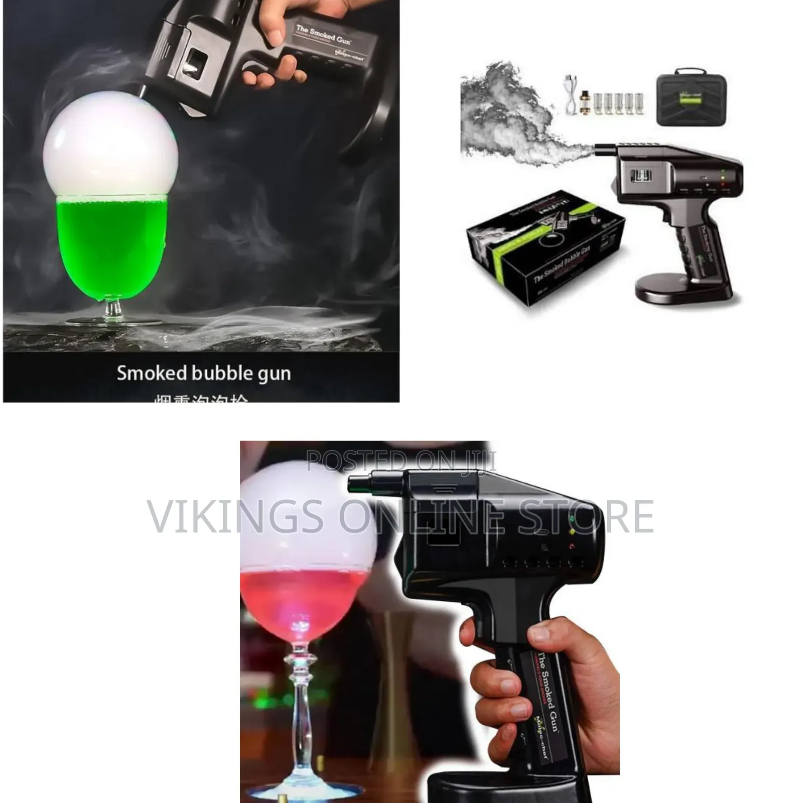 Handheld Cocktail Smoke Bubble Gun Kit