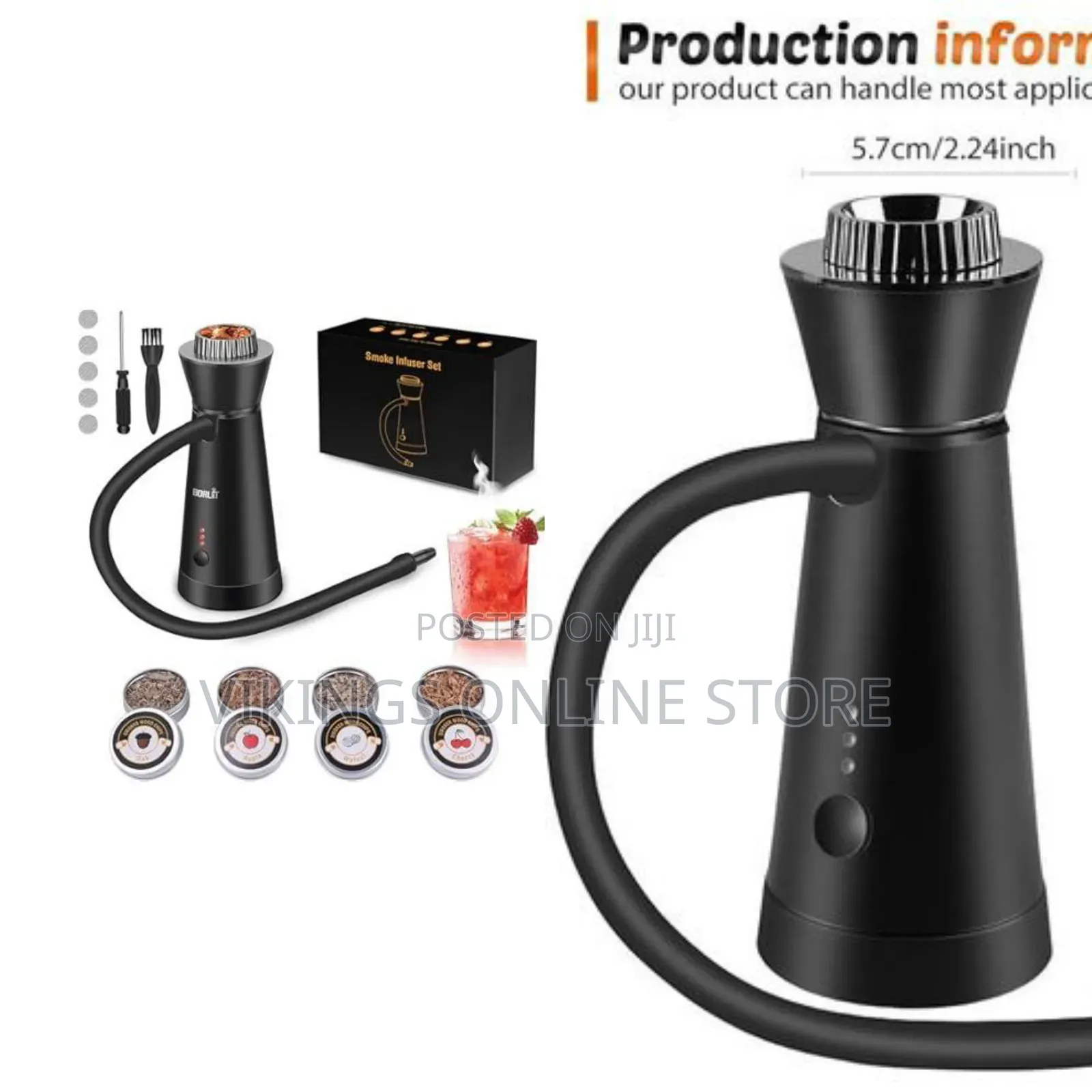Black BORUiT Portable Smoke Infuser With an Attached Flexible Hose