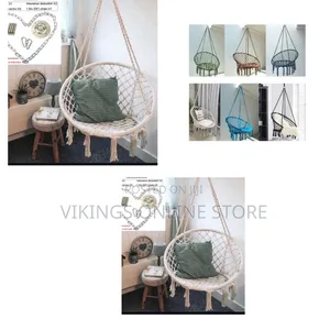 Bohemian-Style Macrame Hammock Swing Chair Handwoven