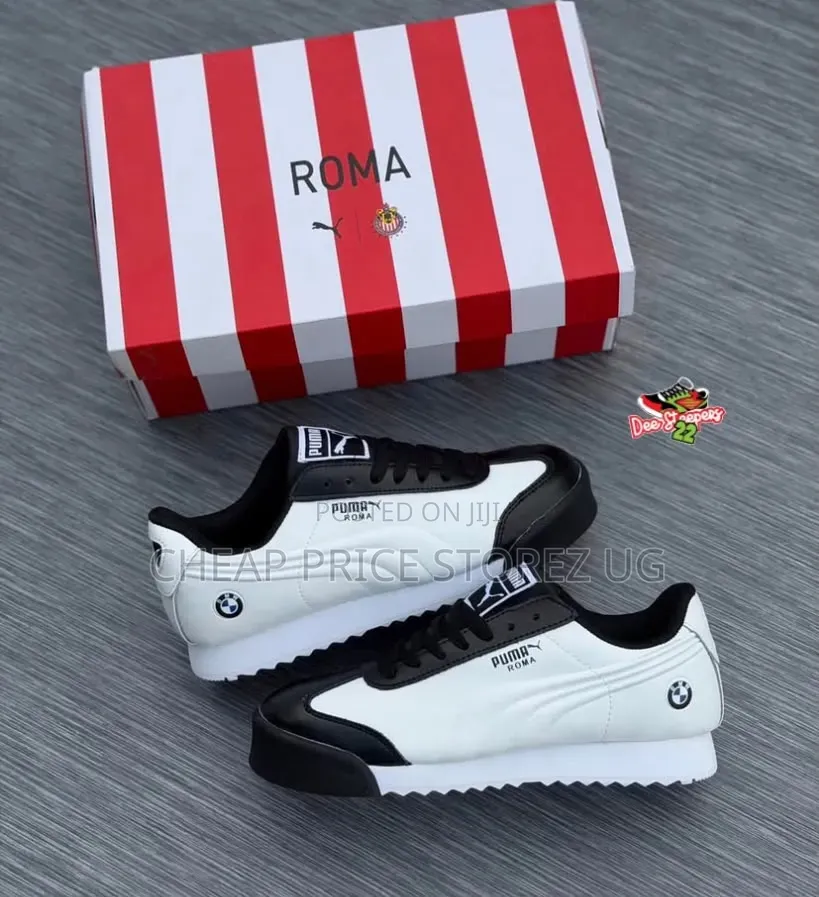 White and Black Puma Roma BMW Motorsport Sneakers With A