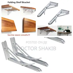 10" Heavy-Duty Metal Folding Shelf Brackets a Pair