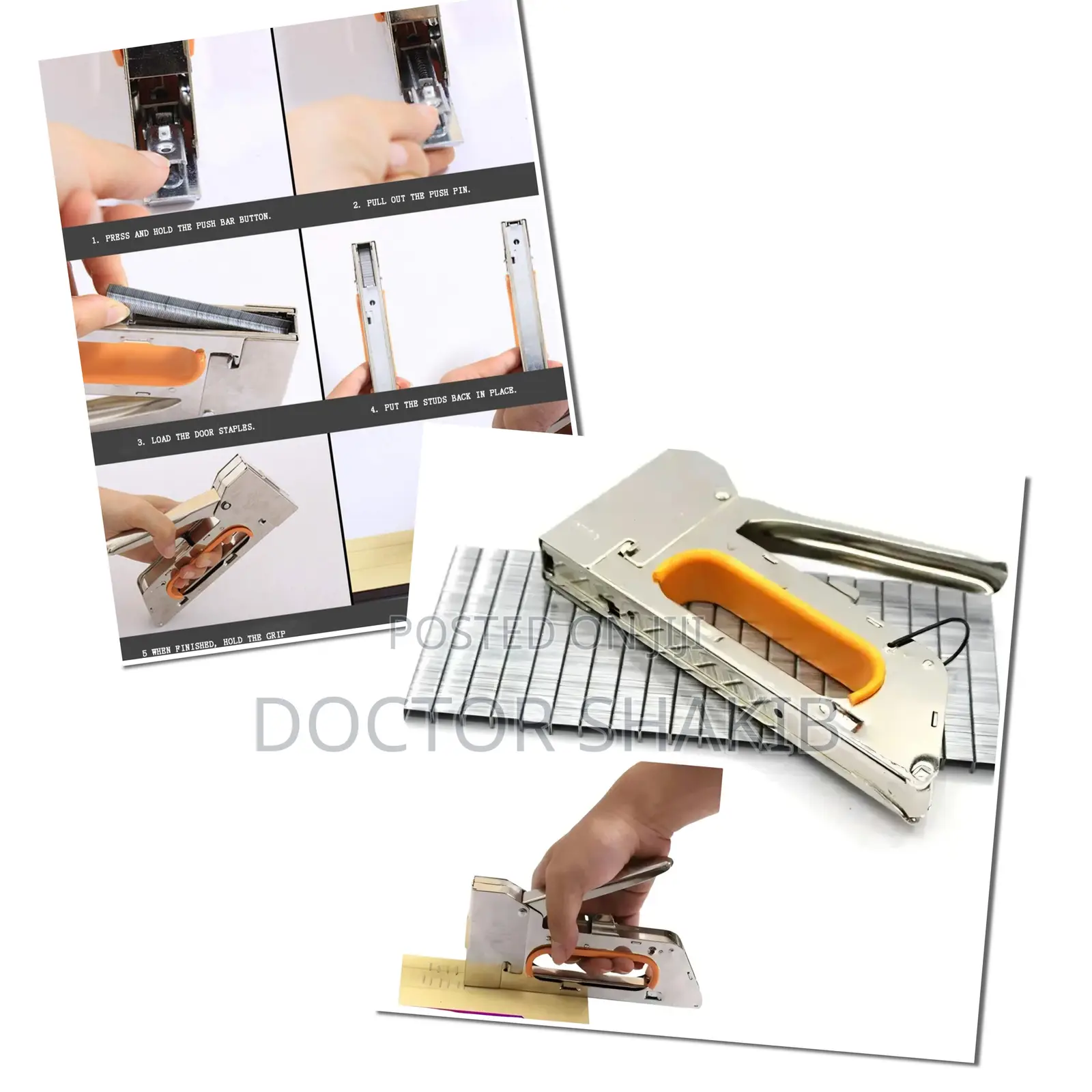 Heavy-Duty Manual Staple Gun Tacker