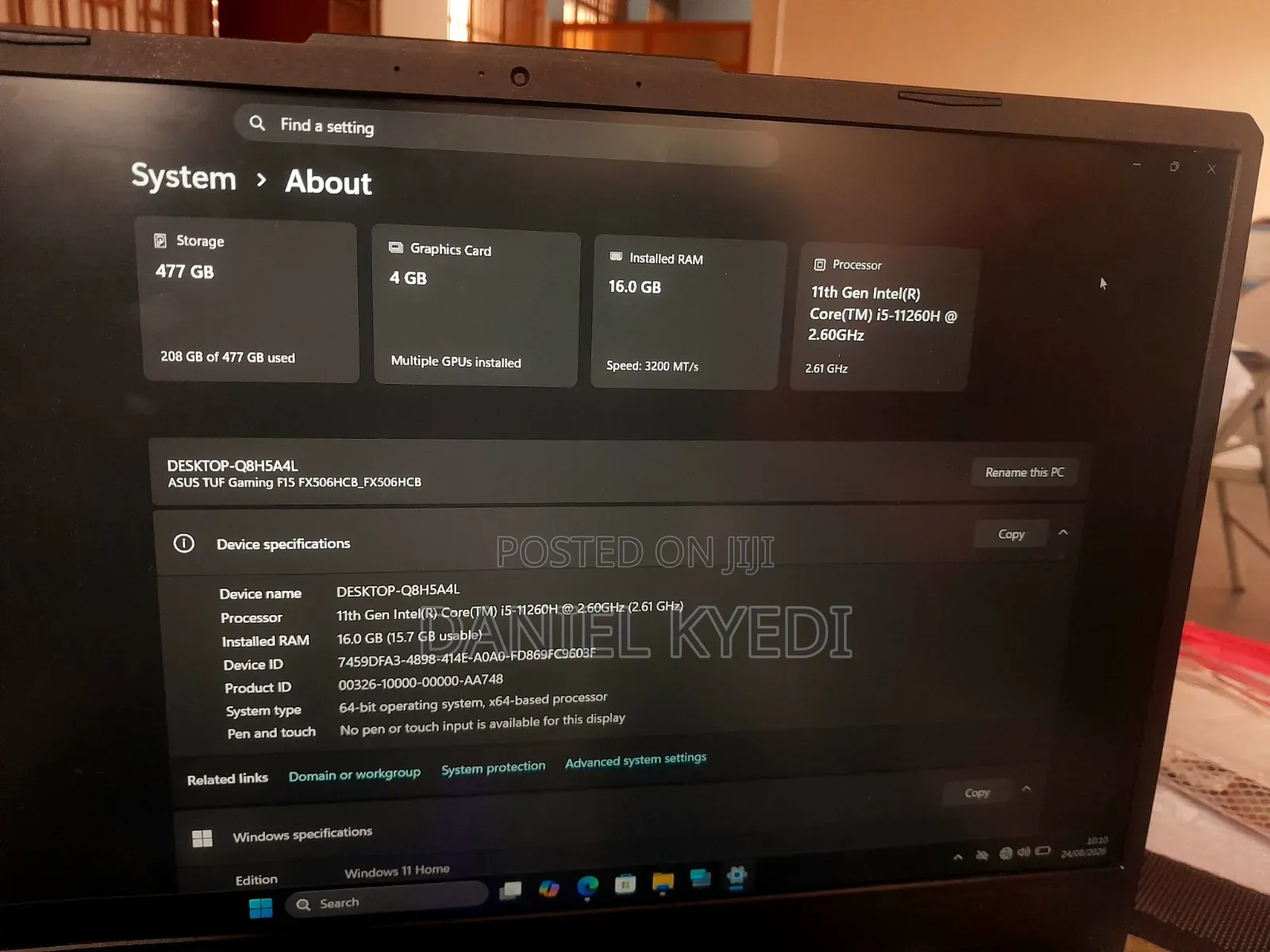 Laptop Asus TUF Gaming F15 16GB Intel Core i5 SSD 500GB