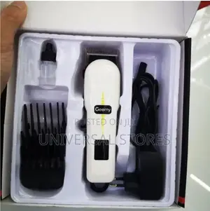 Geemy Rechargeable Hair Clipper With LED Battery 2000mAh - White