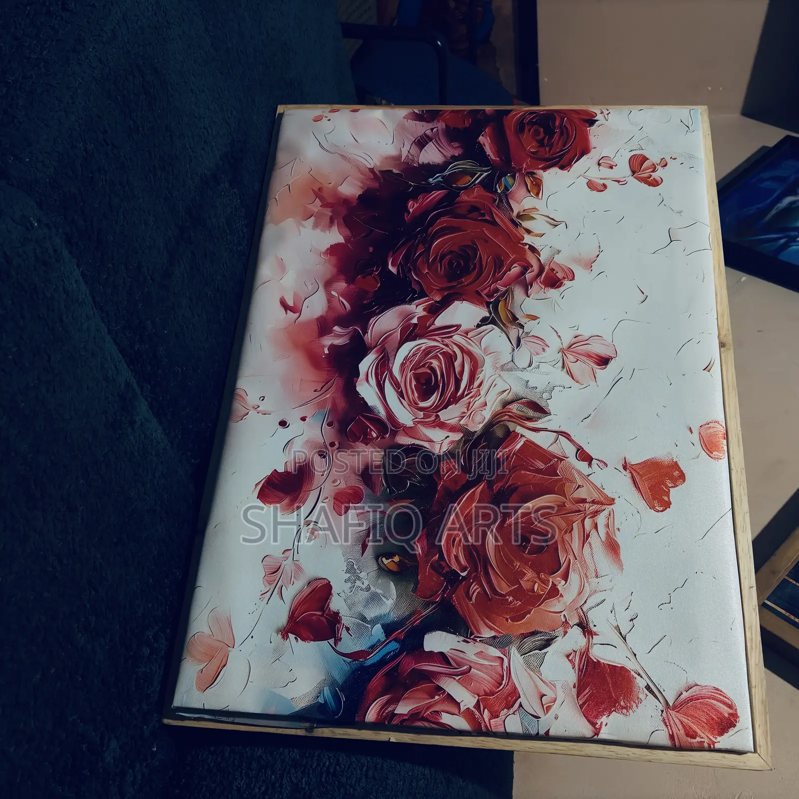Rose Flower Art Framed Canvas