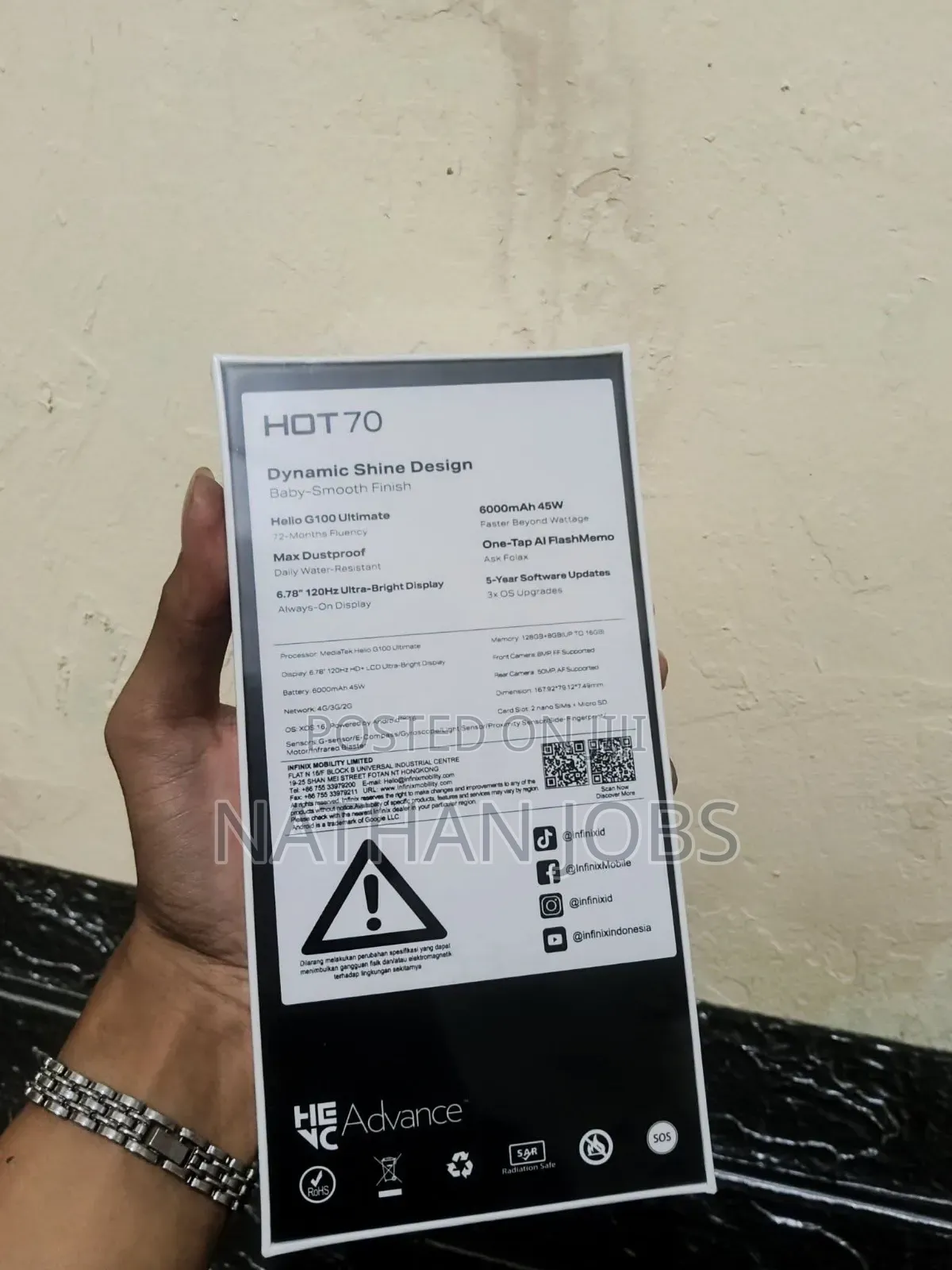 New Infinix Hot 70 128 GB Pink