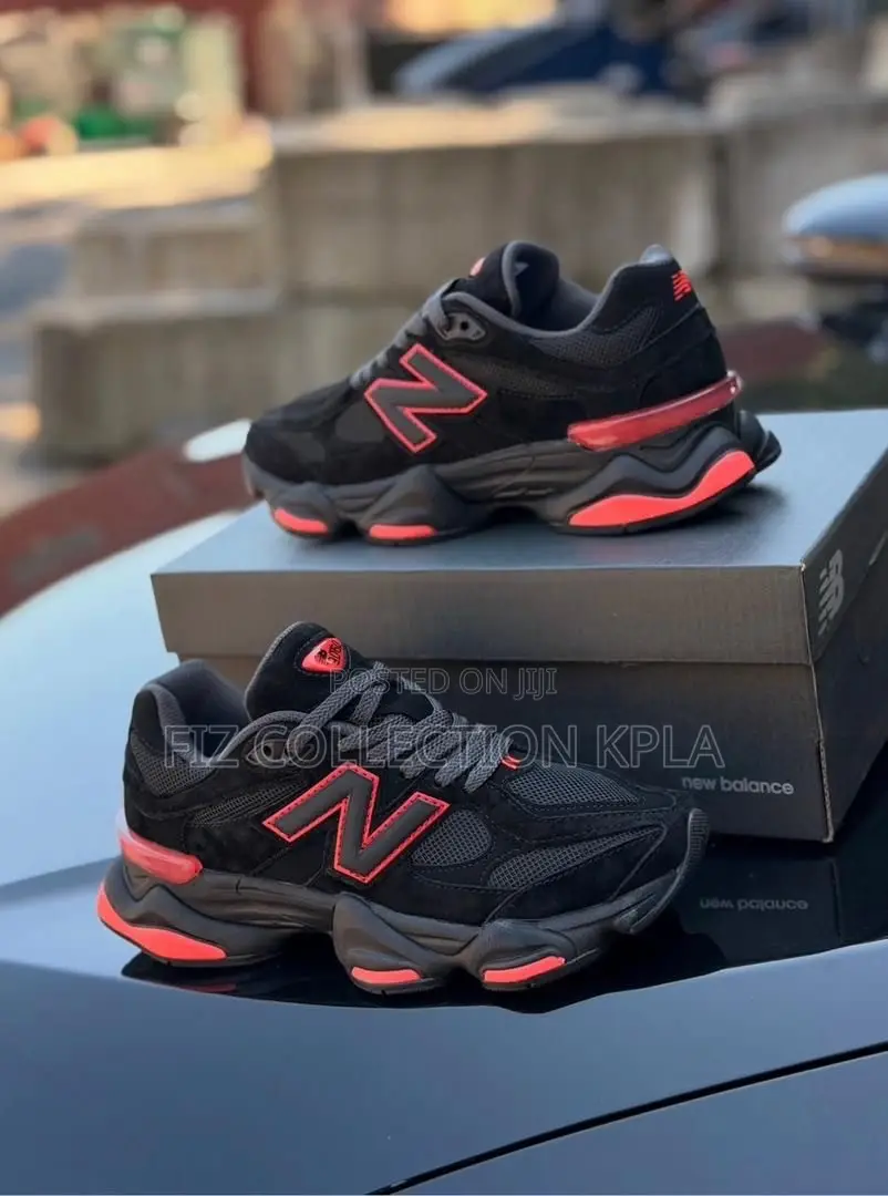 Original New Balance 9060 Bred Black Red Chunky Sneakers