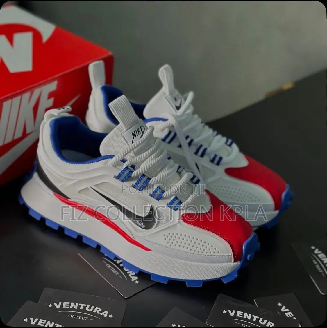 Original Nike Bailleli White Red & Blue Chunky Sneakers