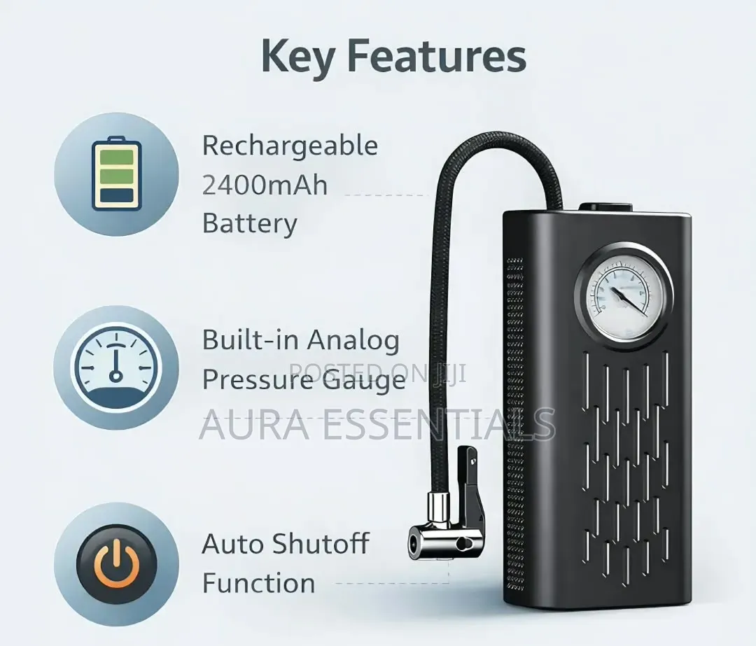 Cordless Air Pump for Car & Bike Tyres