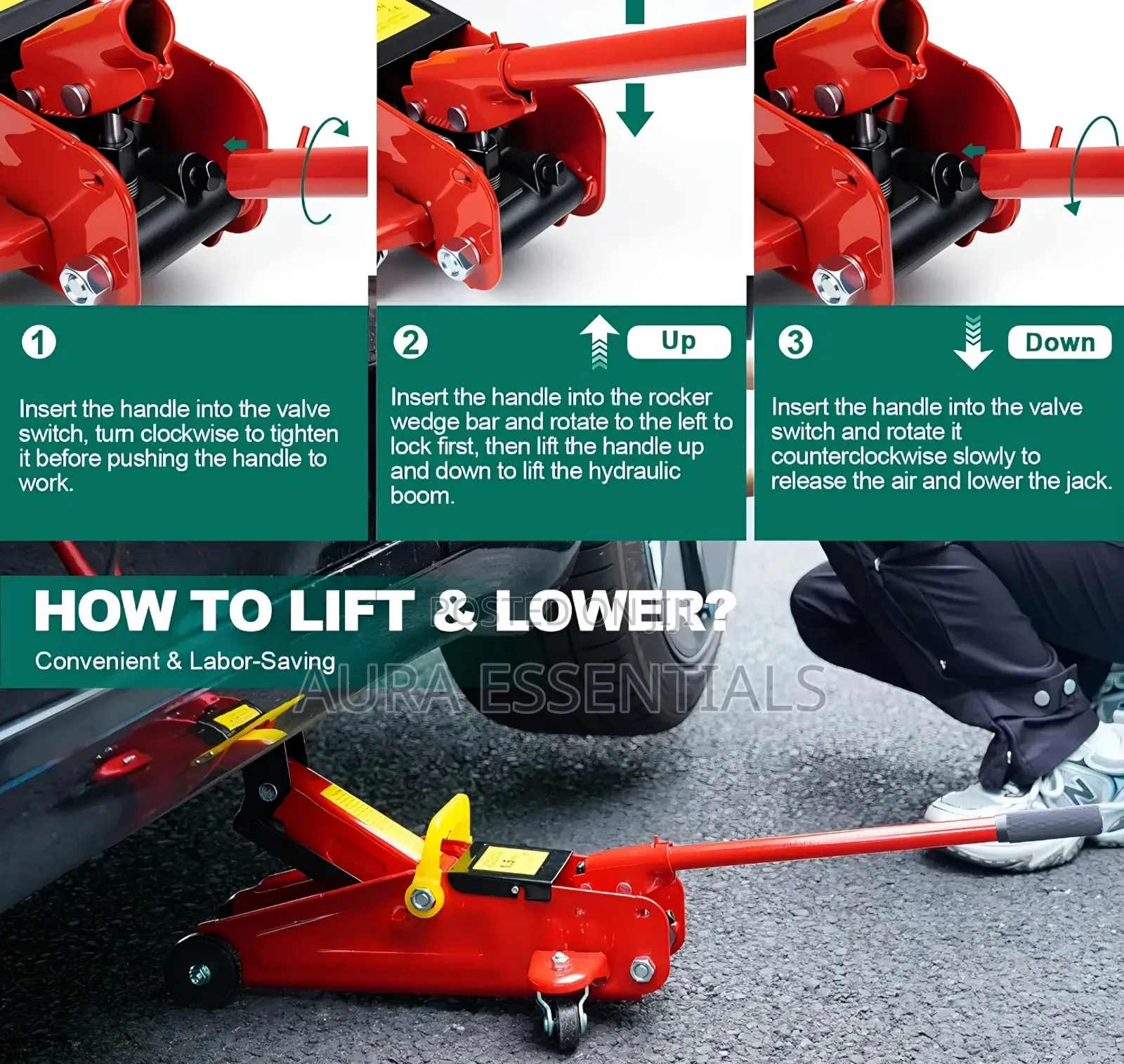 Trolley Jack With Hydraulic Piston Quick Lift Pump