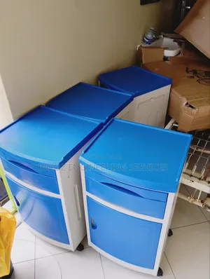 Hospital Bedside Cabinet (Blue/White ABS)