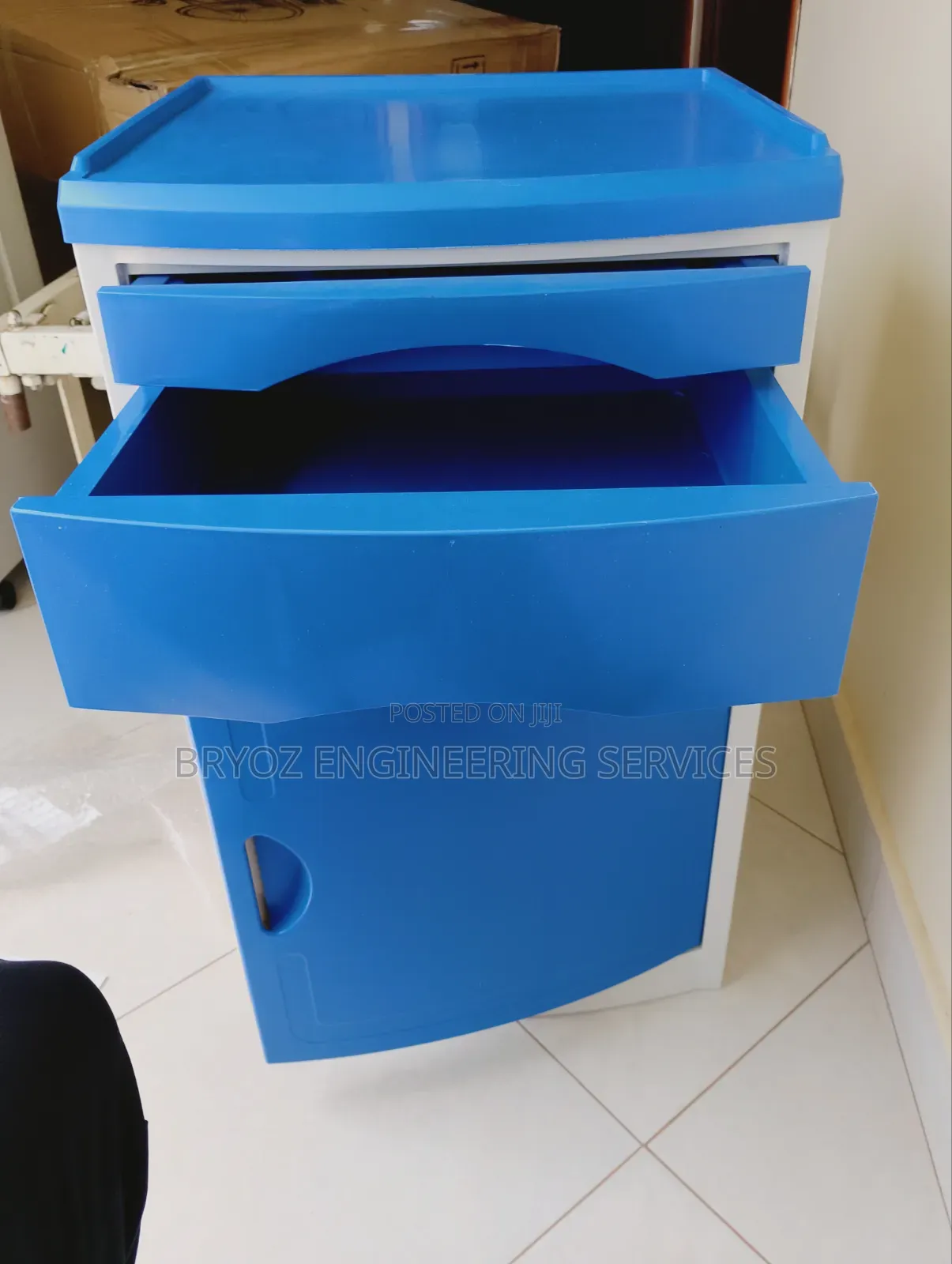Hospital Bedside Cabinet (Blue/White ABS)
