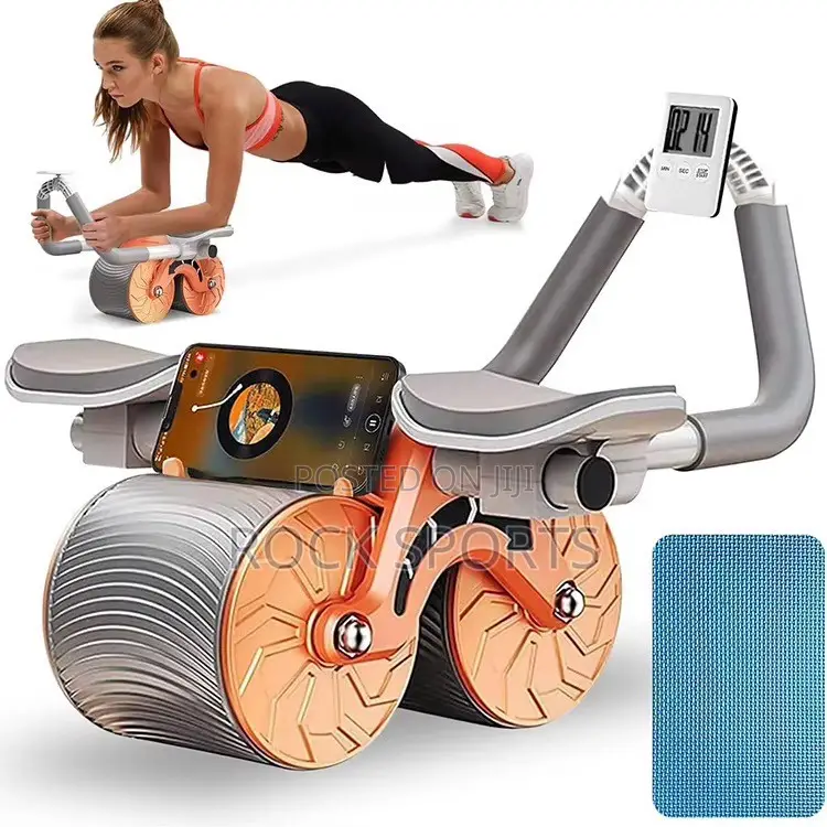 Auto Rebound Abdominal Roller With Knee Mat