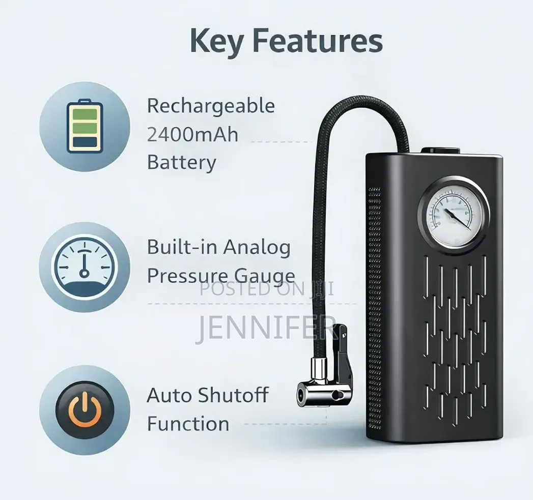 Cordless Air Pump for Car & Bike Tyres