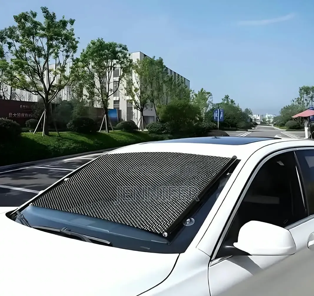 Retractable Suction-Cup Roller Car Sunshade
