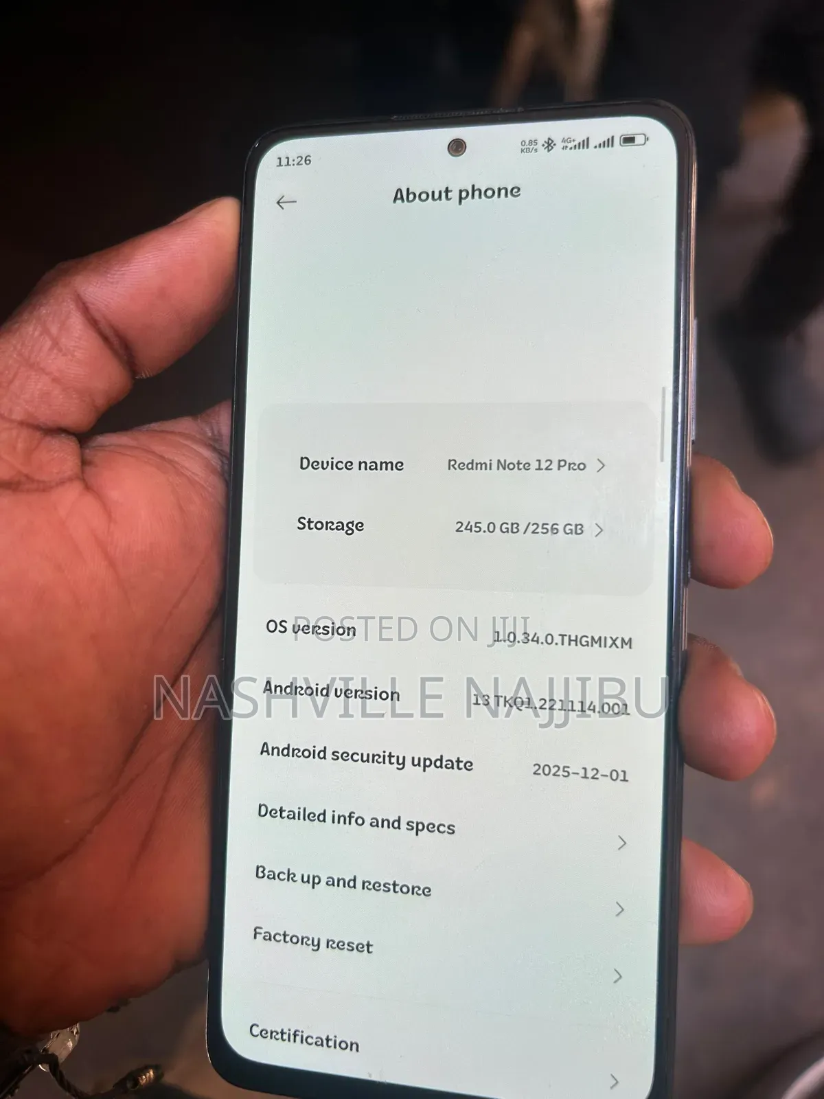 Xiaomi Redmi Note 12 Pro 4G 256 GB Blue