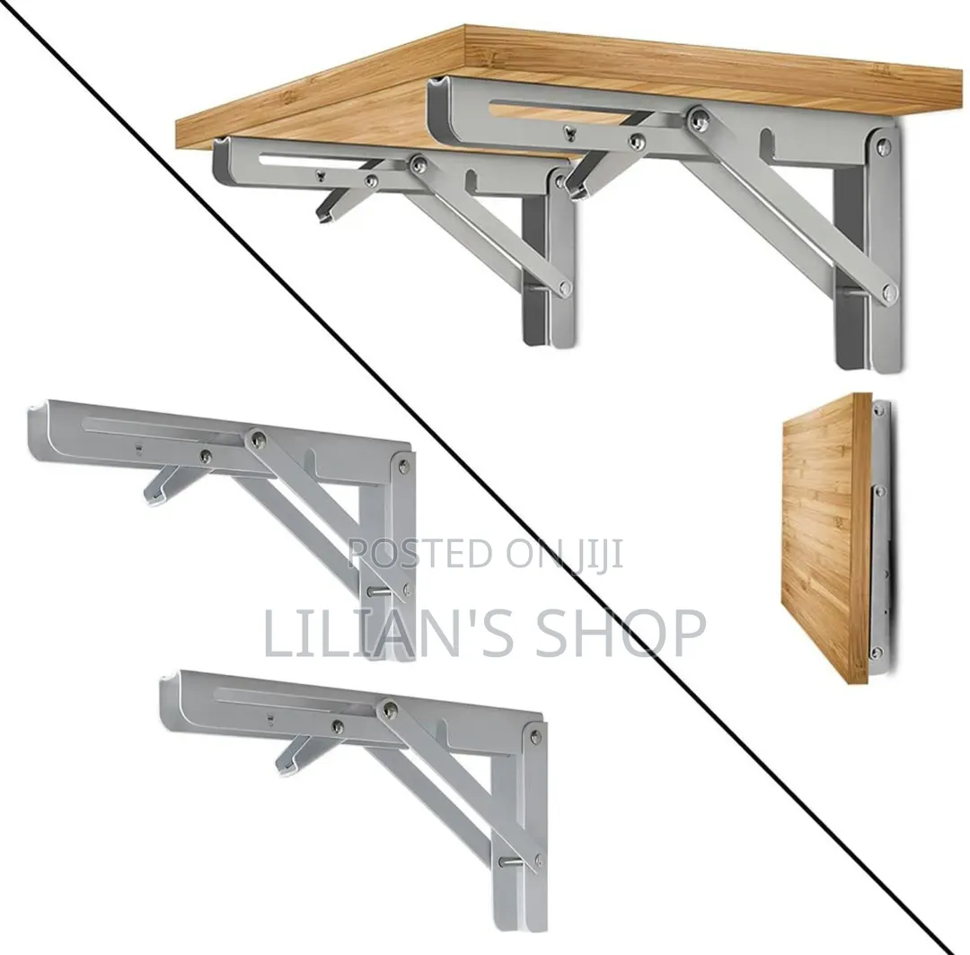 10" Heavy-Duty Metal Folding Shelf Brackets a Pair