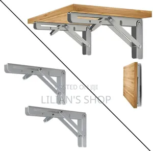 10" Heavy-Duty Metal Folding Shelf Brackets a Pair
