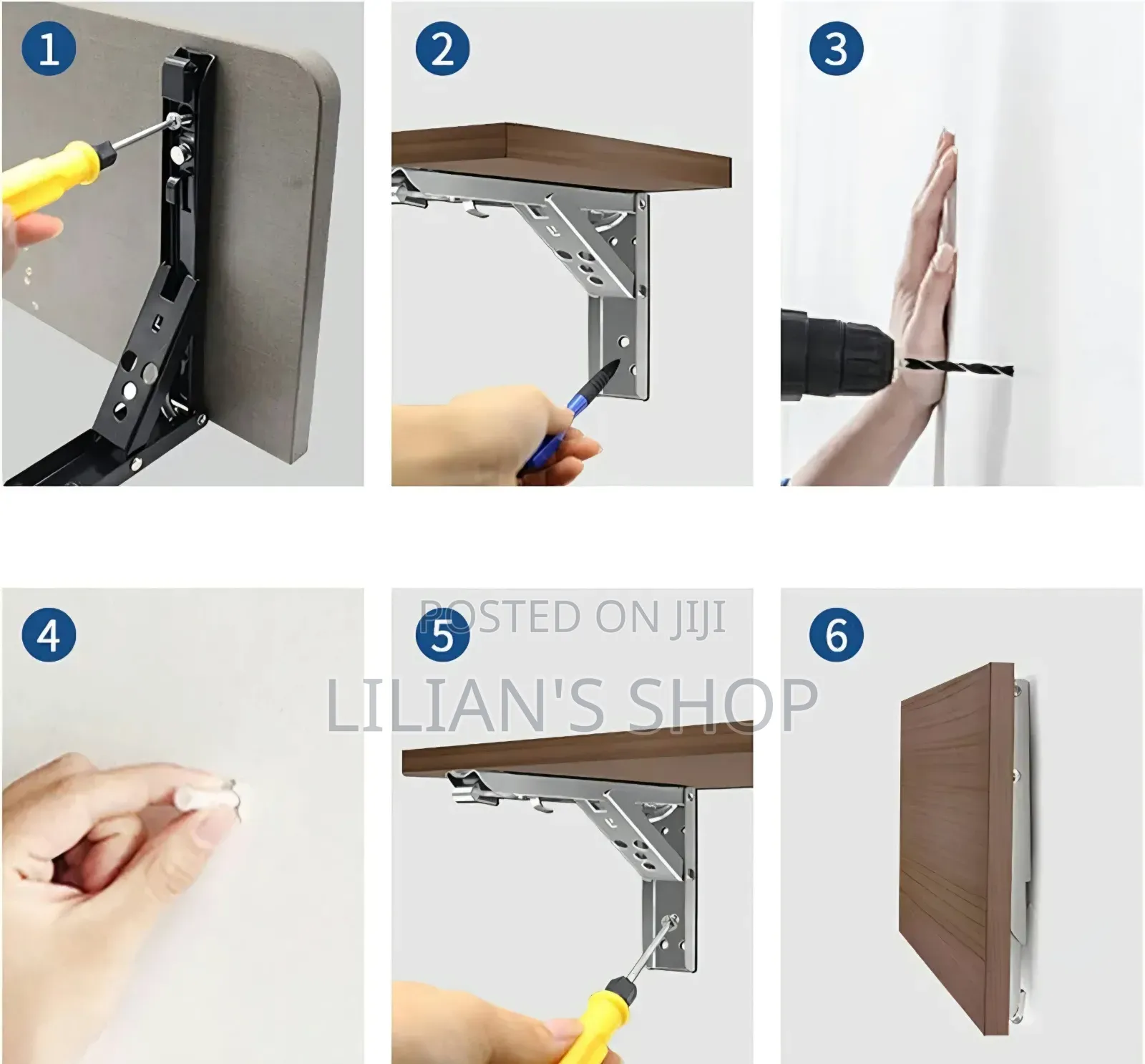 10" Heavy-Duty Metal Folding Shelf Brackets a Pair