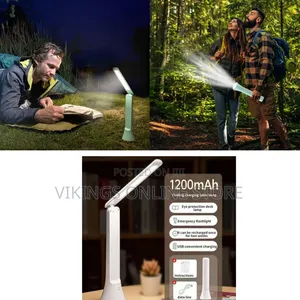 2-in-1 Rechargeable Foldable LED Desk Lamp and Flashlight
