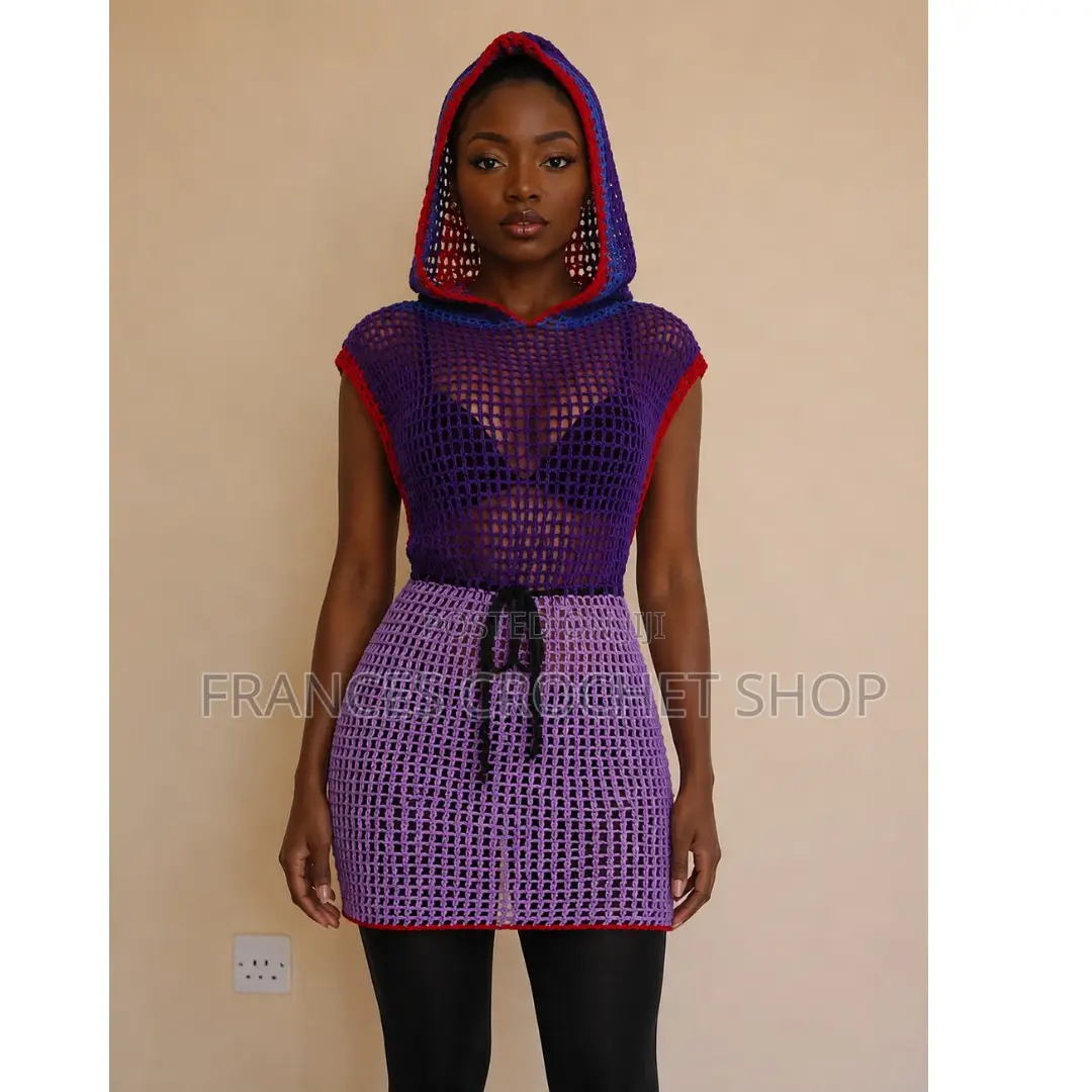 Hooded Mesh Shirt Dress