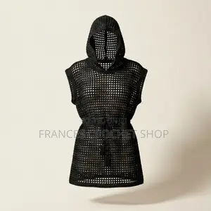 Hooded Mesh Shirt Dress