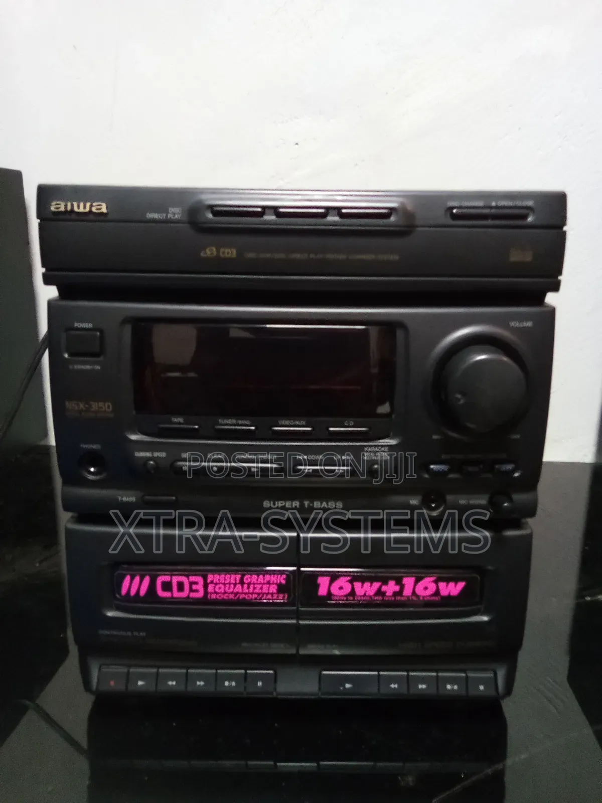 Aiwa NSX-3150 Vintage 3-Cd Changer Stereo System - Made in Malaysia