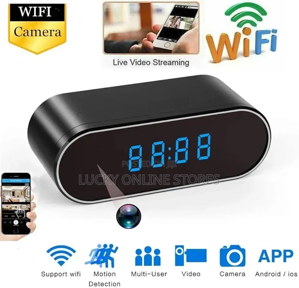 Wifi Full HD 1080p Table Clock Security Camera