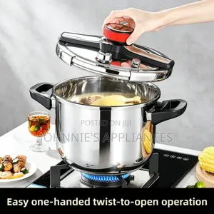 6L Stainless Steel Pressure Cooker – One-Handed Twist-to-Open Safety