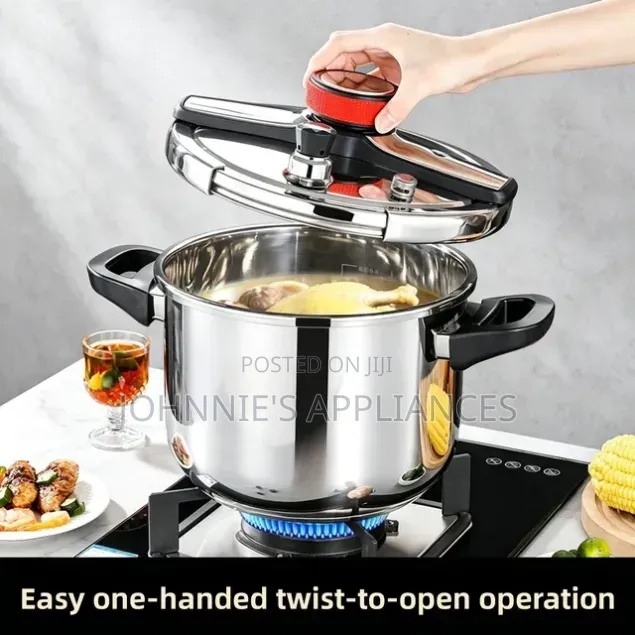 6L Stainless Steel Pressure Cooker – One-Handed Twist-to-Open Safety