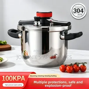6L Stainless Steel Pressure Cooker – One-Handed Twist-to-Open Safety