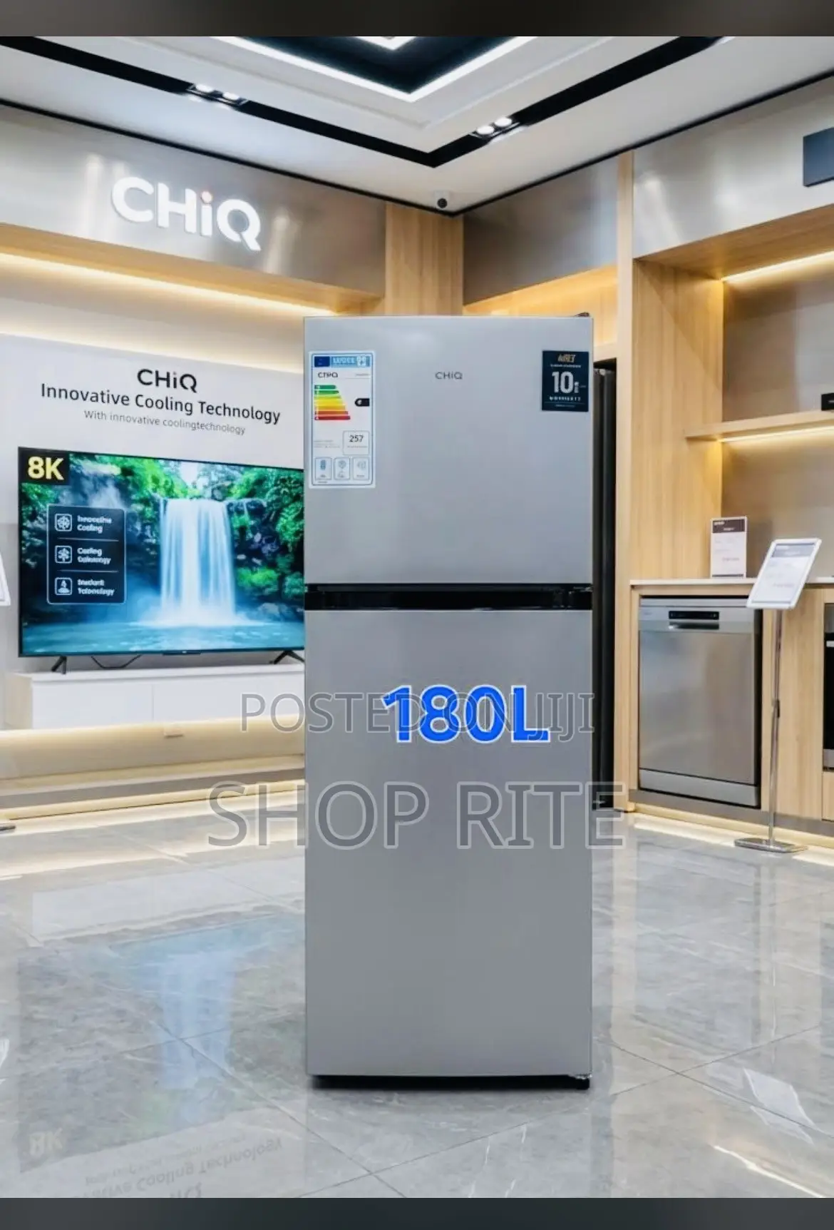 CHIQ 180 Liters Double Door Refrigerators Sliver