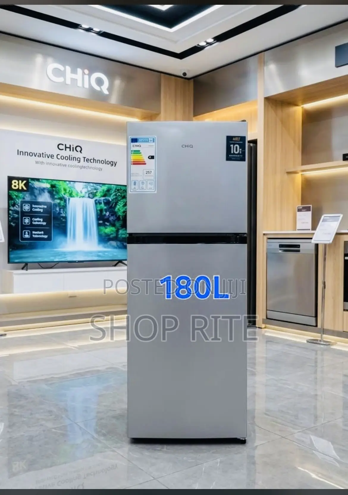 CHIQ 180 Liters Double Door Refrigerators Sliver