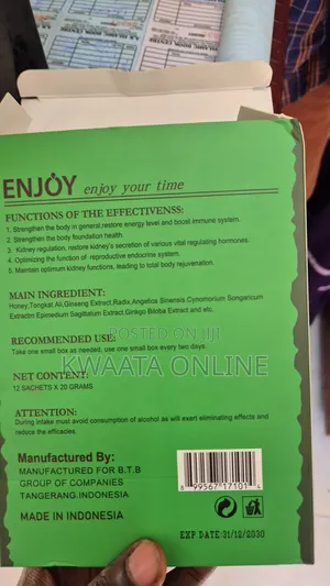 ENJÖY Honey Men's Sexual Supplement High Vitality (12 PCS Box, 20g)