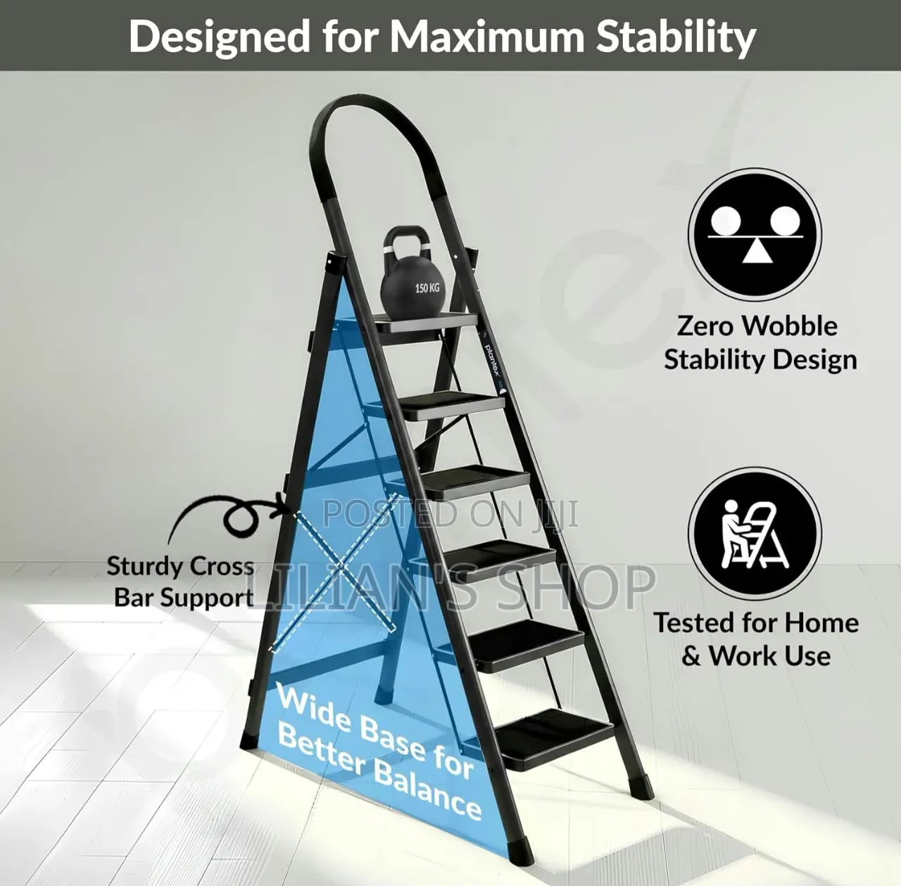 6 Steps Foldable Ladder With Anti-Skid Wide Steps