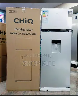 CHIQ 270 Liters Double Door Refrigerator Sliver Top Freezer