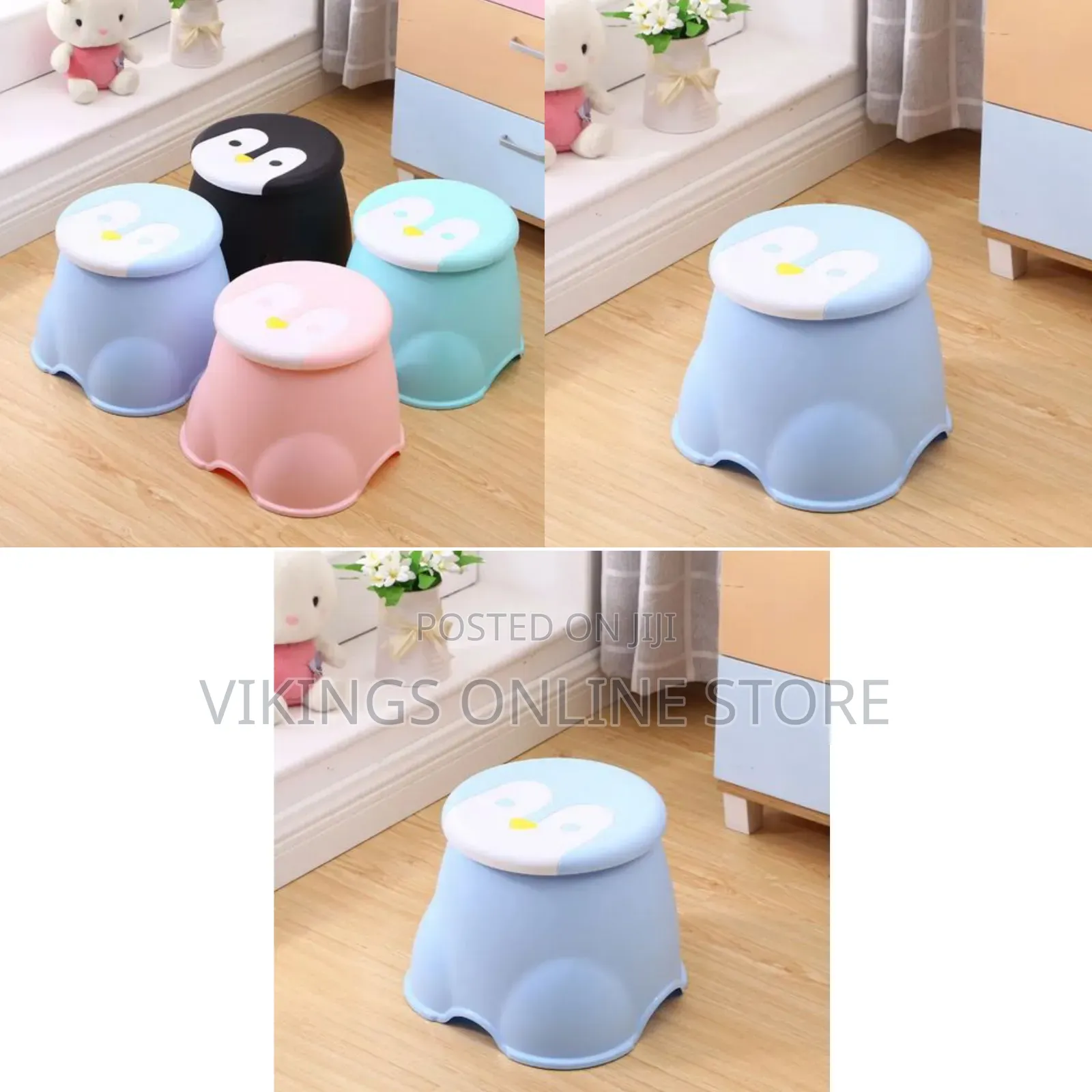 Charming Penguin-Themed Children's Step Stools