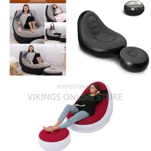 Multiple Inflatable Ultra Lounge Chair and Ottoman Set
