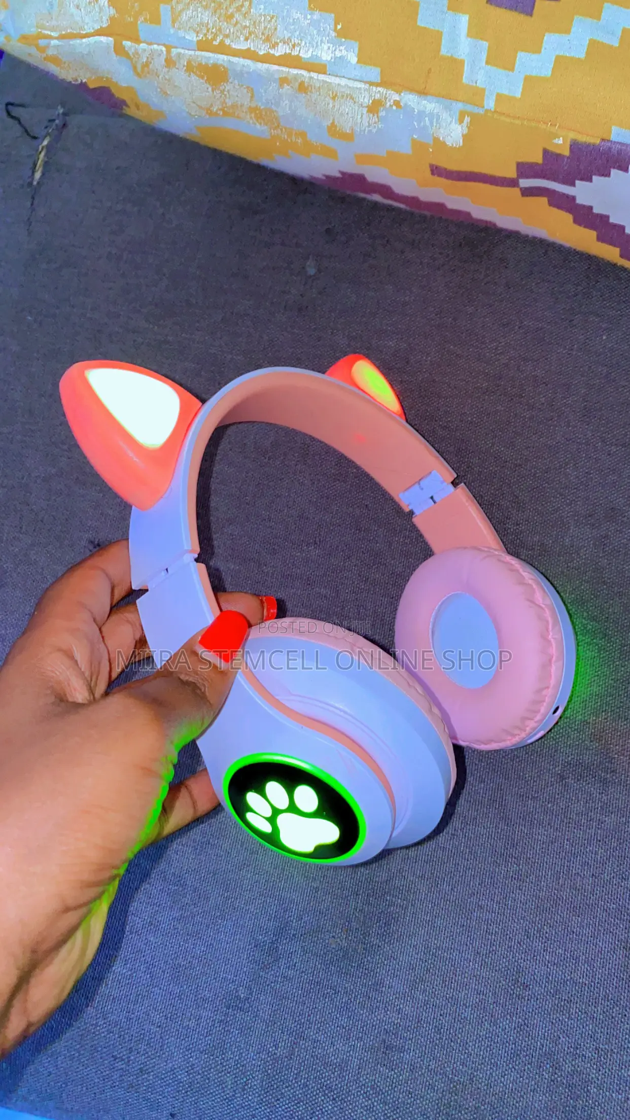 Wireless Pink Headphones Bluetooth