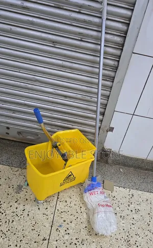 Cleaning Mop Bucket With a Mopper