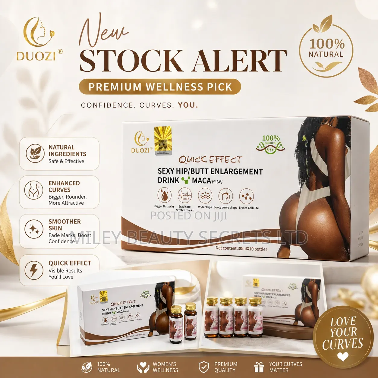 DUOZI Quick Effect Sexy Hip/Butt Enlargement Drink – Maca Plus 🤎✨