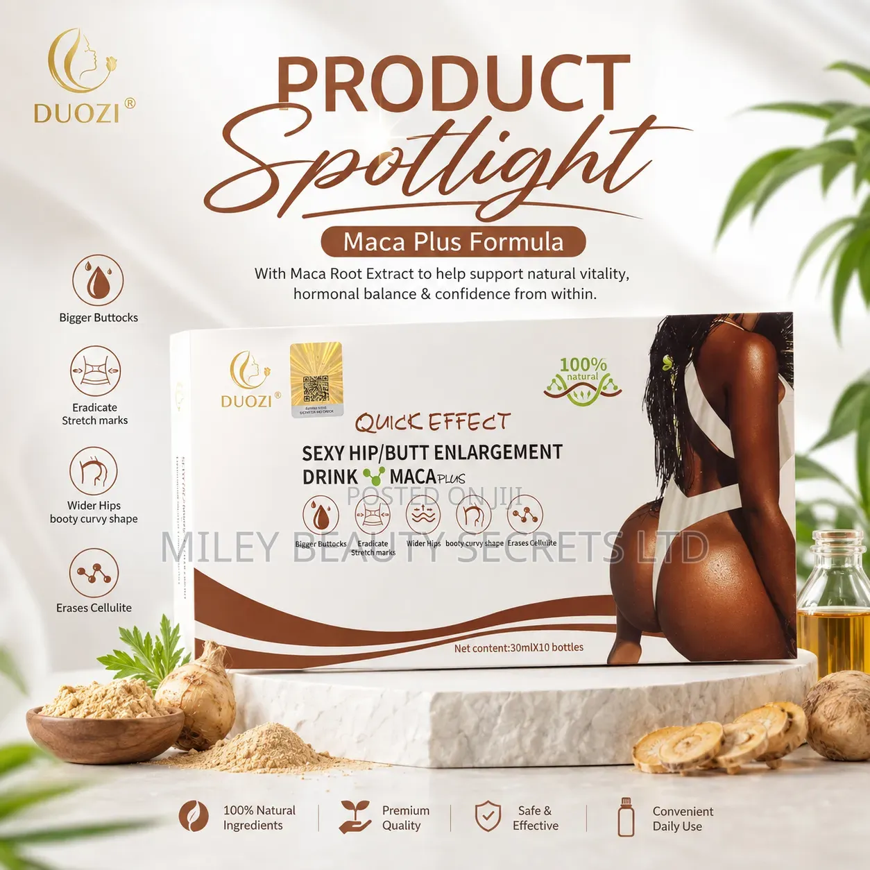 DUOZI Quick Effect Sexy Hip/Butt Enlargement Drink – Maca Plus 🤎✨