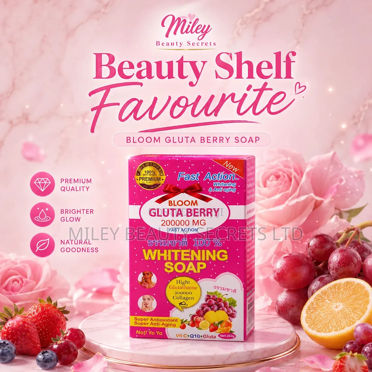 Bloom Gluta Berry Whitening Soap 💖✨