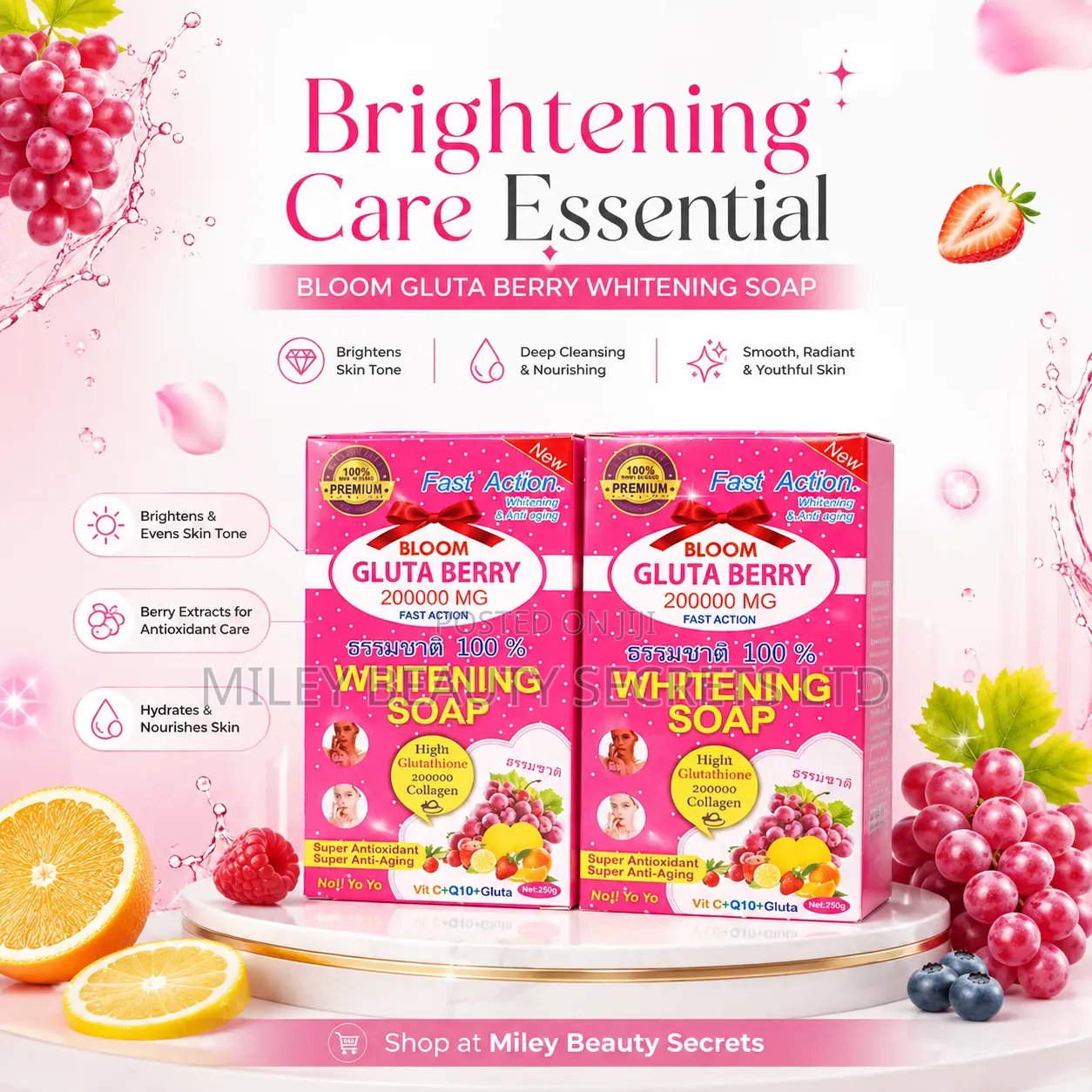 Bloom Gluta Berry Whitening Soap 💖✨