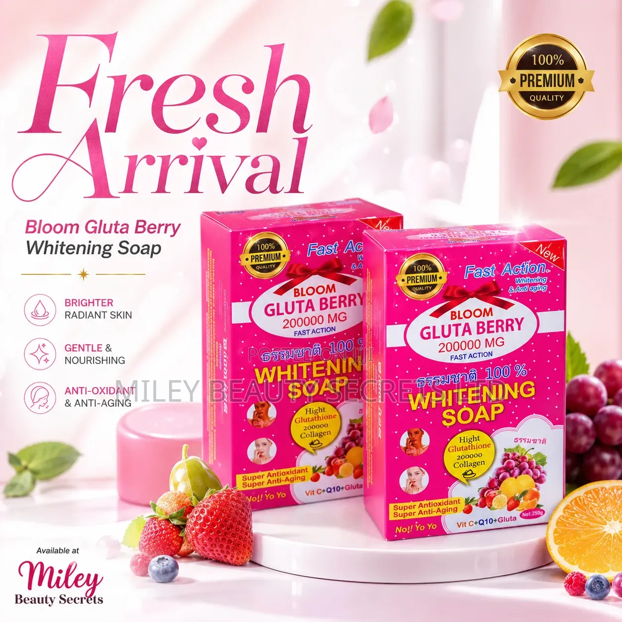 Bloom Gluta Berry Whitening Soap 💖✨