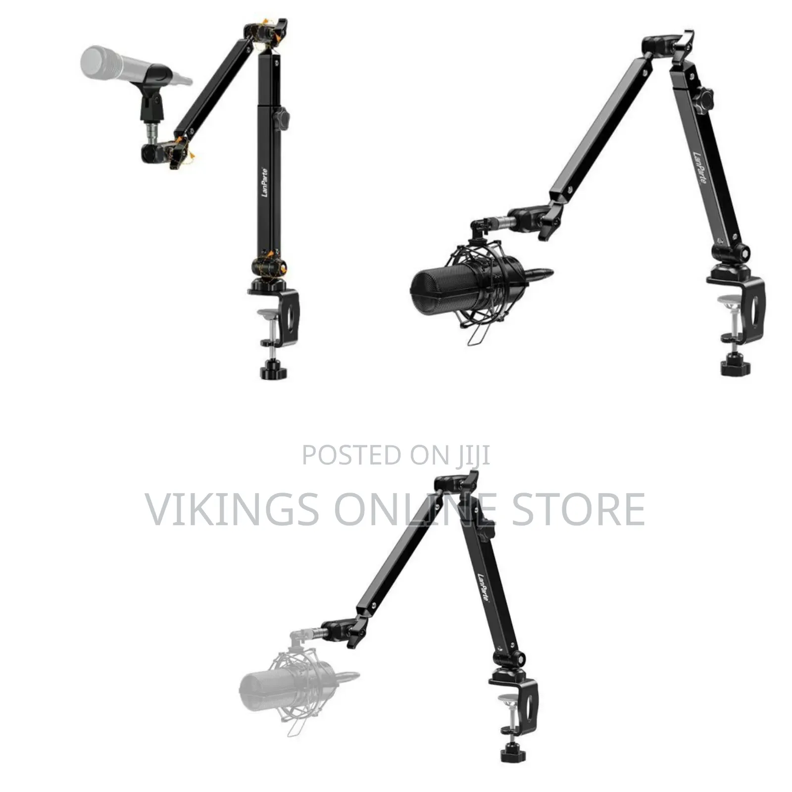 LANPARTE Professional Microphone Boom Arm Stand Black Aluminum Alloy