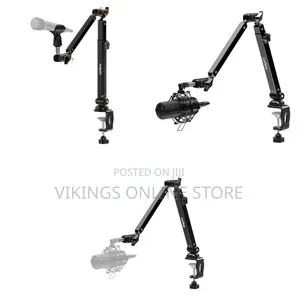 LANPARTE Professional Microphone Boom Arm Stand Black Aluminum Alloy