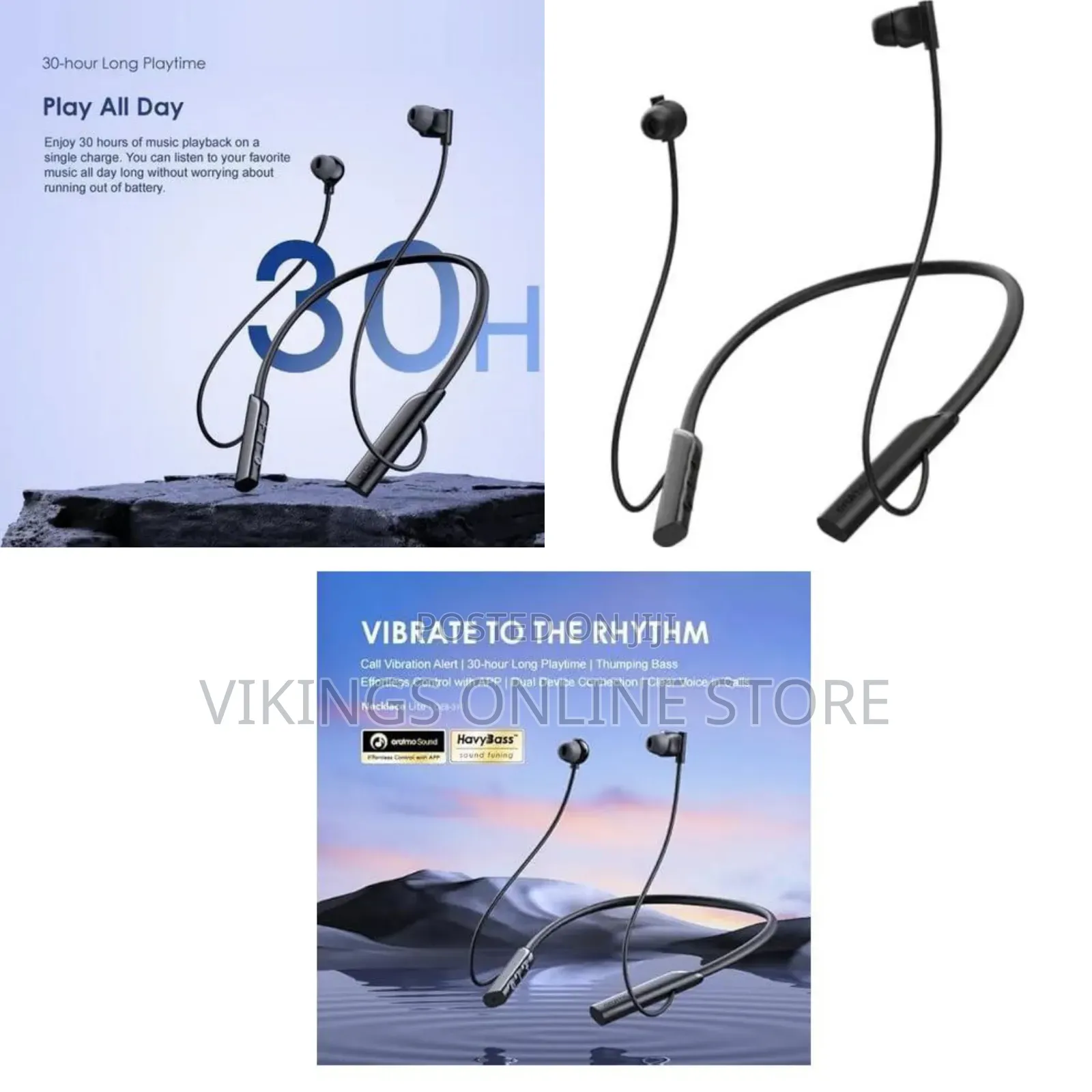Necklace Lite Wireless Neckband Earphones Call Vibration Alerts